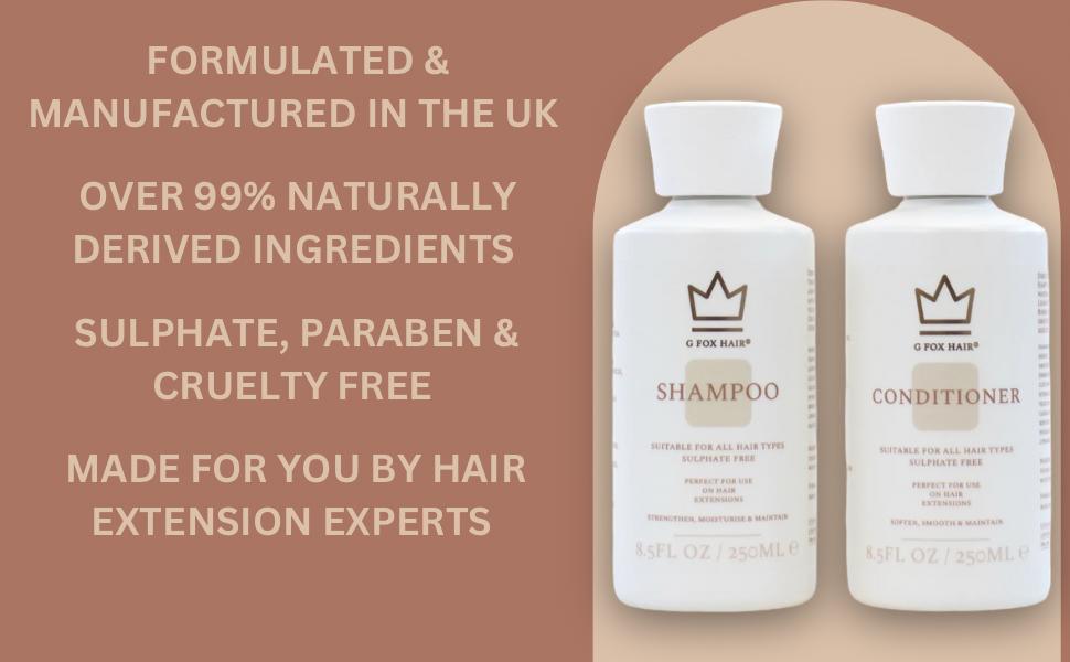 Sulphate Free Hair Extension Shampoo & Conditioner Gift Set, G Fox Hair