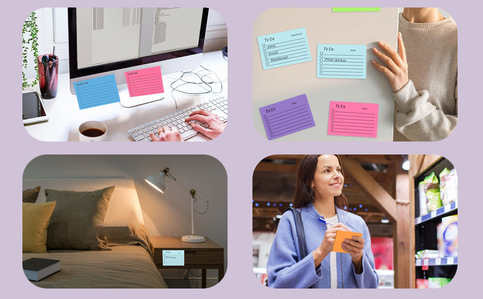 to Do List Self-Stick Notes, Sticky Notes 6 Pack Colorful to Do List Sticky Notepads Lined Post It Notes Daily Planner Sticky Notes Home School Office Supplies 300Sheets 14 6 pcs post it notes