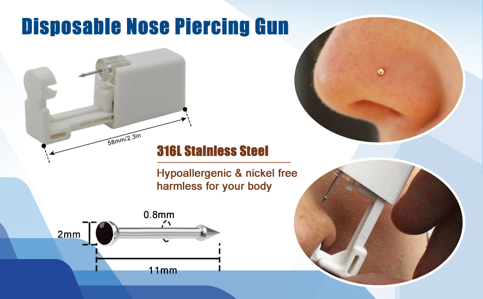 Ruicoo Nose Piercing Gun 2 Pack Self Nose Piercing Gun