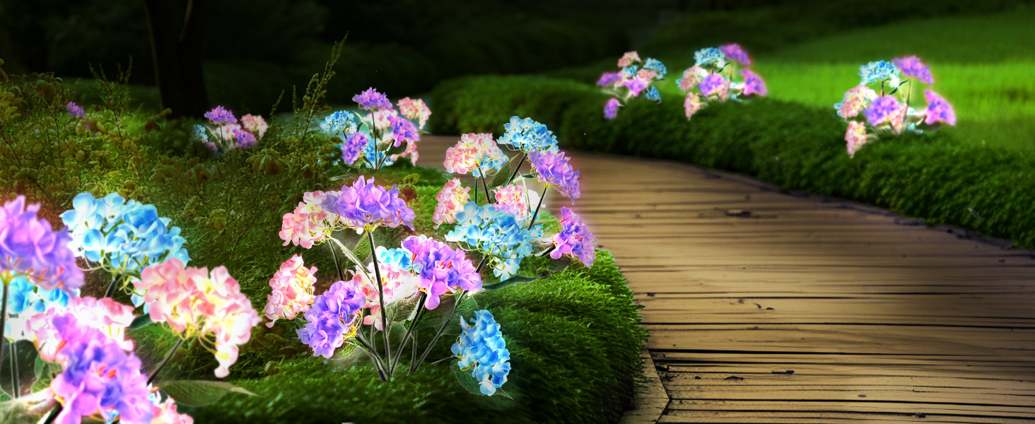 Solar Hydrangea Flower Lights