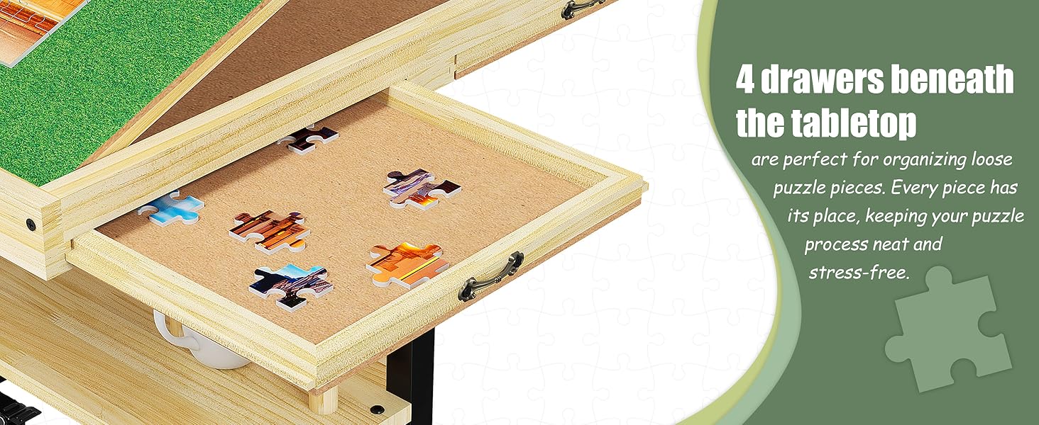 Adjustable 1500Piece Jigsaw Puzzle Table with Legs 4