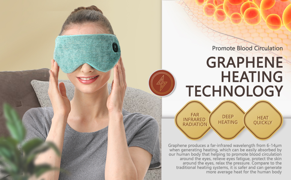 Aroma Season Cordless Heated Eye Mask, Washable & Portable
