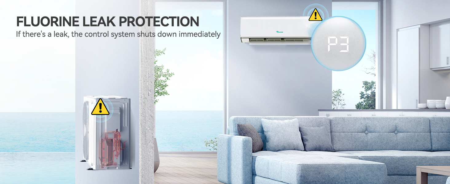 YITAHOME 23 SEER2 24K BTU 3 Zone Mini Split AC/Heating