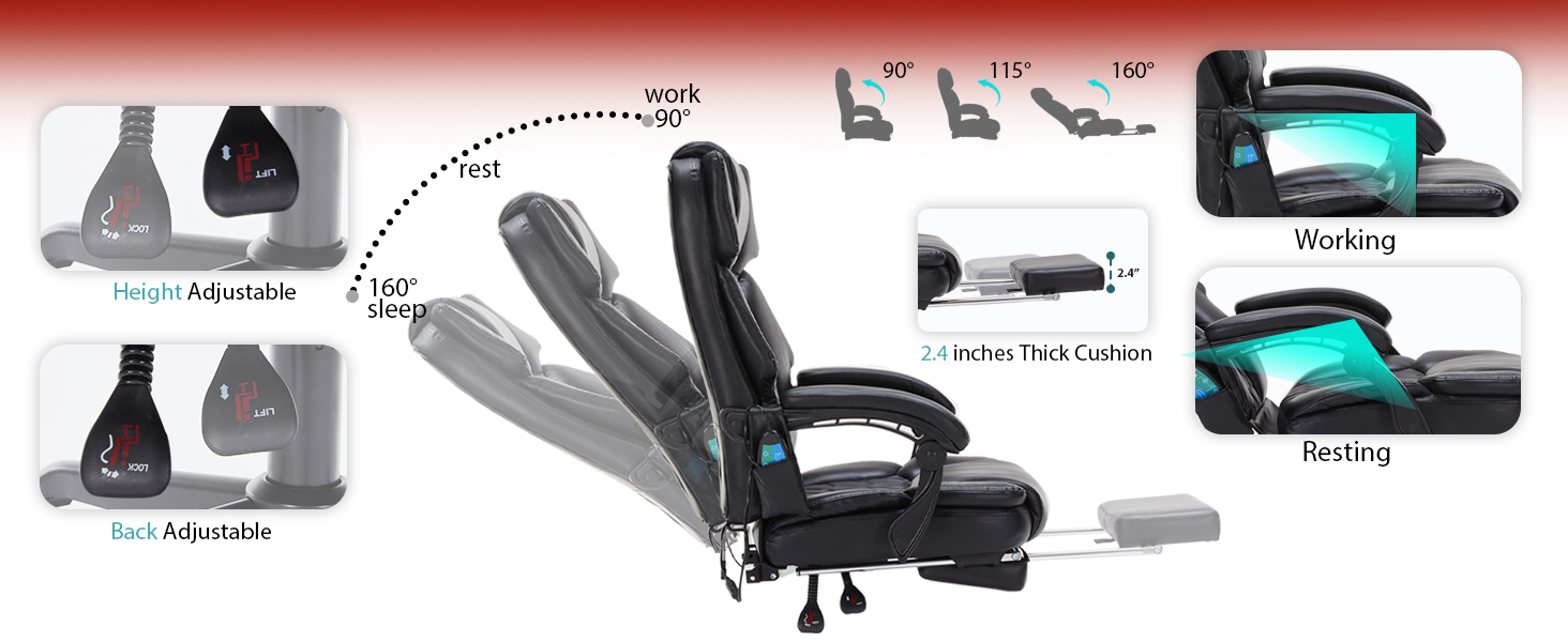 office chair with foot rest