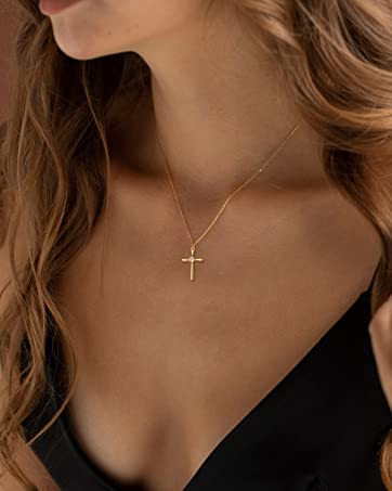 dainty cross necklace for women