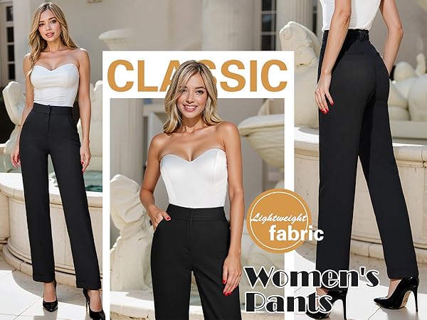 Hybrid & Company Women's High Waist Lightweight Solid Long