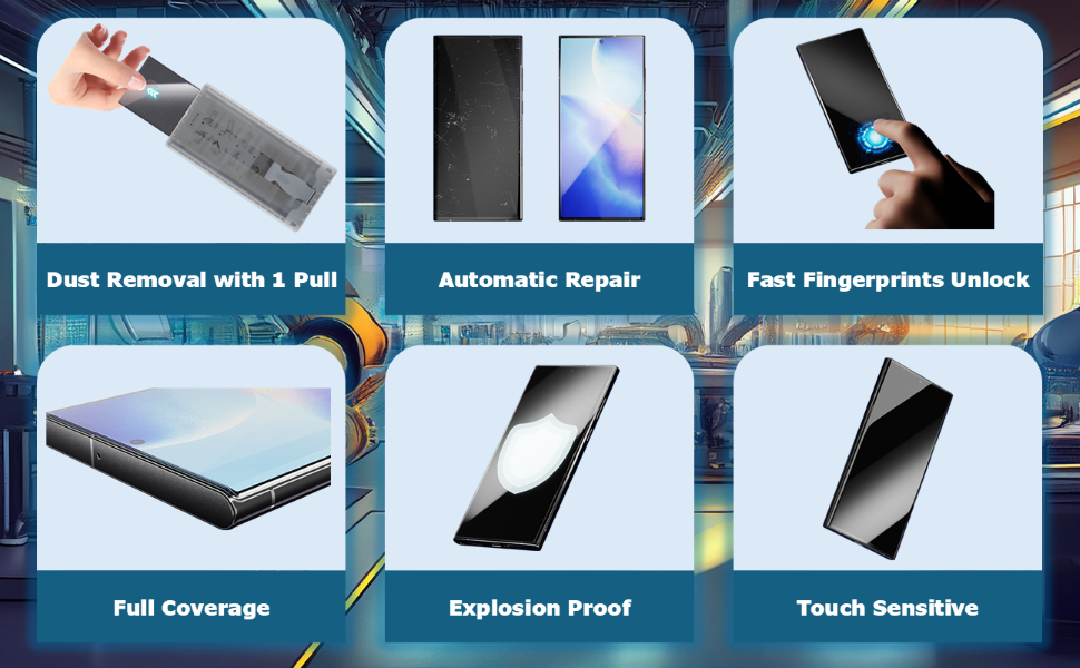 Dust Removal with 1 Pull, Automatic Repair, Fast Fingerprints Unlock, Full Coverage