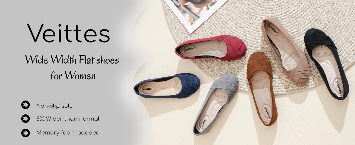 women wide width flat shoes
