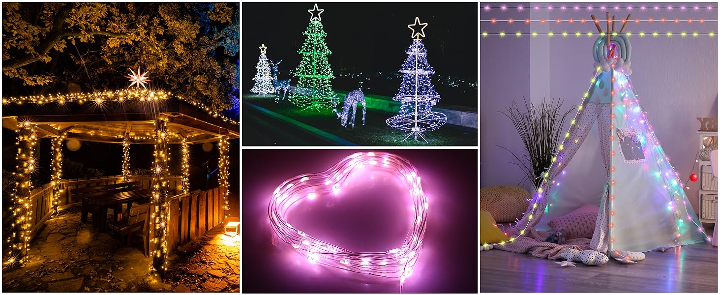 66ft UltraThin LED Rope Lights, 18 Color Changing String Lights for Outside, 200 LEDs Outdoor