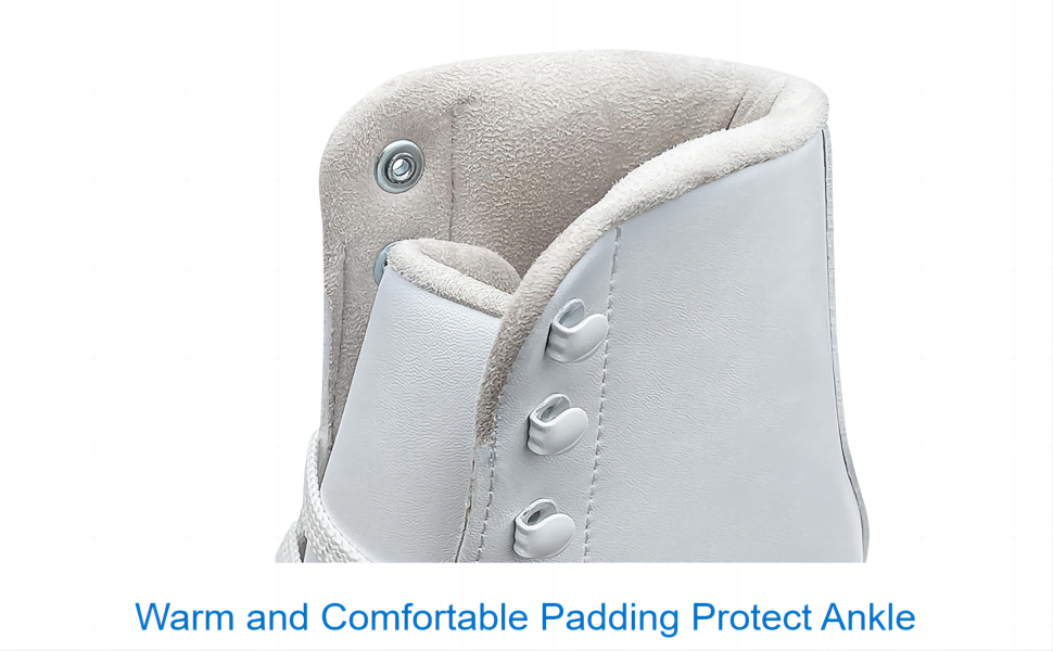 Gliti Ice Skates White，Womens/Girls Ice Figure