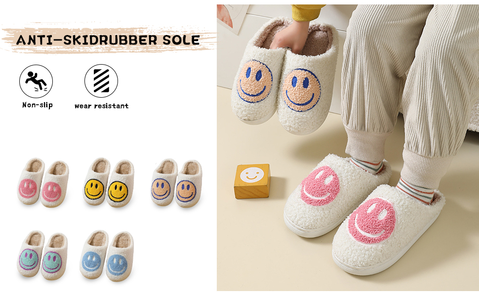 smile face slippers kids