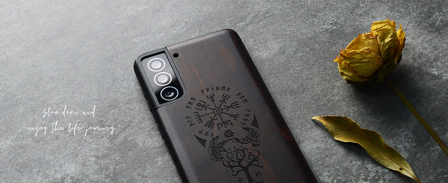 Carveit wood case for Galaxy S21 FE unique Minimalistic case Shockproof