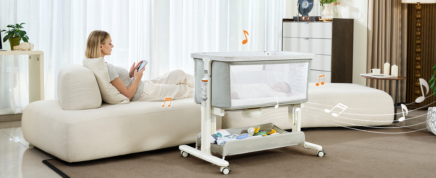 baby rocking bassinet for baby with 8 misuc