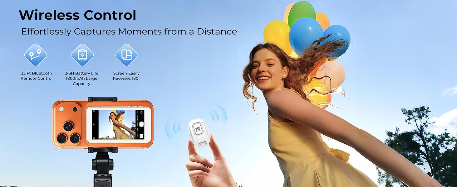 Wireless Magnetic Built-in Speaker 4K/1080P Phone Back Camera Monitor with Remote Control