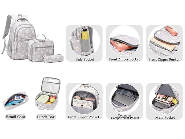 ゴールデングース　HAUS 迷彩バックパック Amazon.com: goldwheat Daisy Printed Backpacks With Lunch