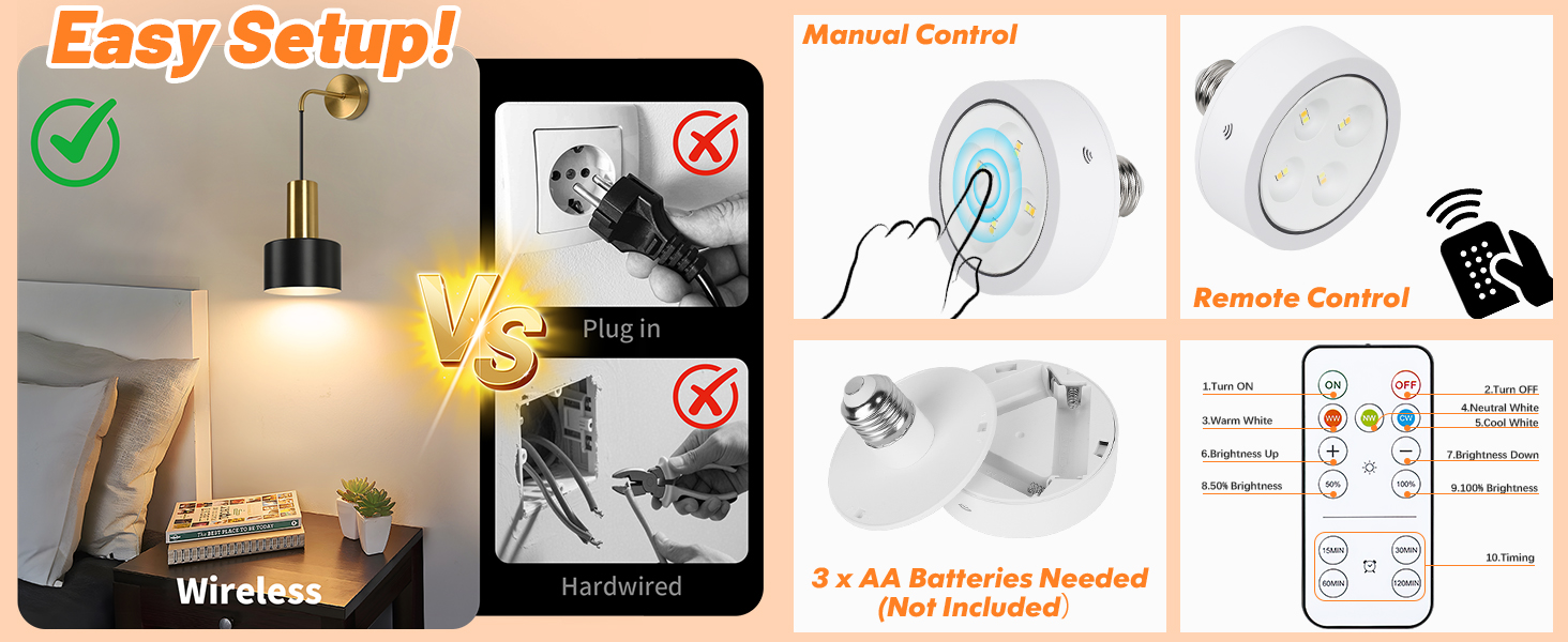 wireless lights for wall