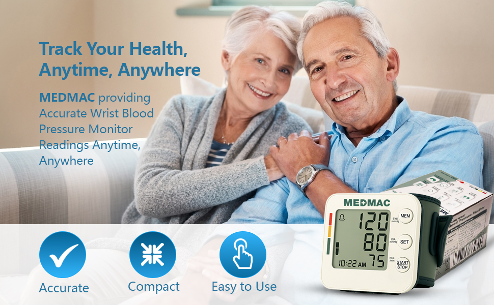 Secure the wrist blood pressure monitor snugly on bare skin, ½ inch above the wrist joint.