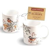 Maison d' Hermine Coffee Mug with Handles Fine Bone China Mugs Pack of Two Tea Cups for Hot Bever...