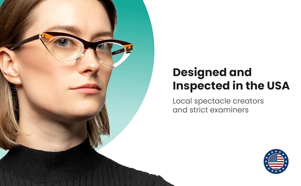 Brown Stripes Cat Eye Reading Glasses for Women to Look