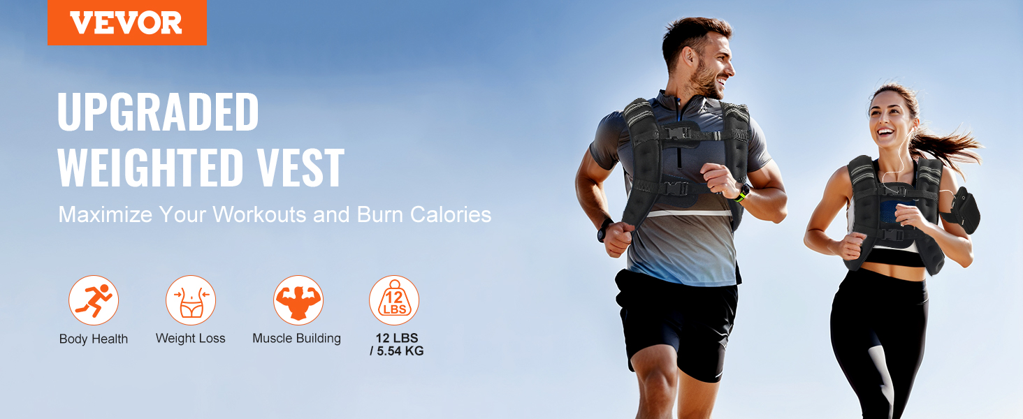 VEVOR Weighted Vest, 12 lbs Weight Vest with Reflective