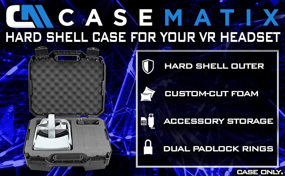 CASEMATIX Hard Shell Travel Case Compatible with Oculus Quest and