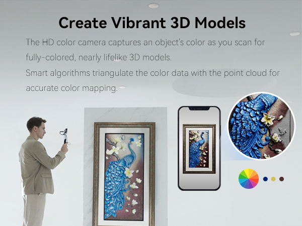 模型製作用品 RANGE 3D SCANNER Revopoint Range 2 3D Scanner for 3D Printing Handheld, 3D