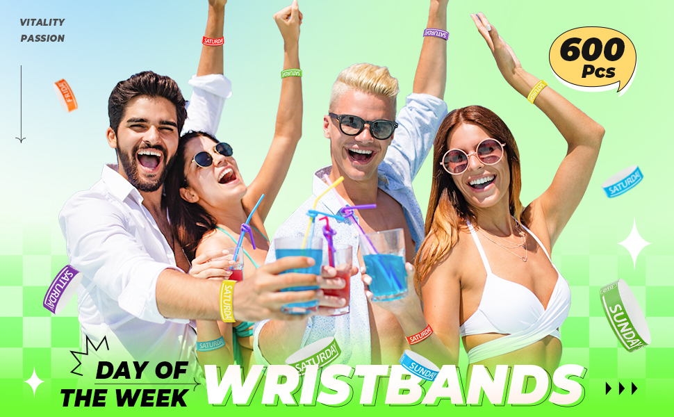 Henoyso 600 Pcs Saturday Paper Wristbands Event Wristbands Paper Bracelets