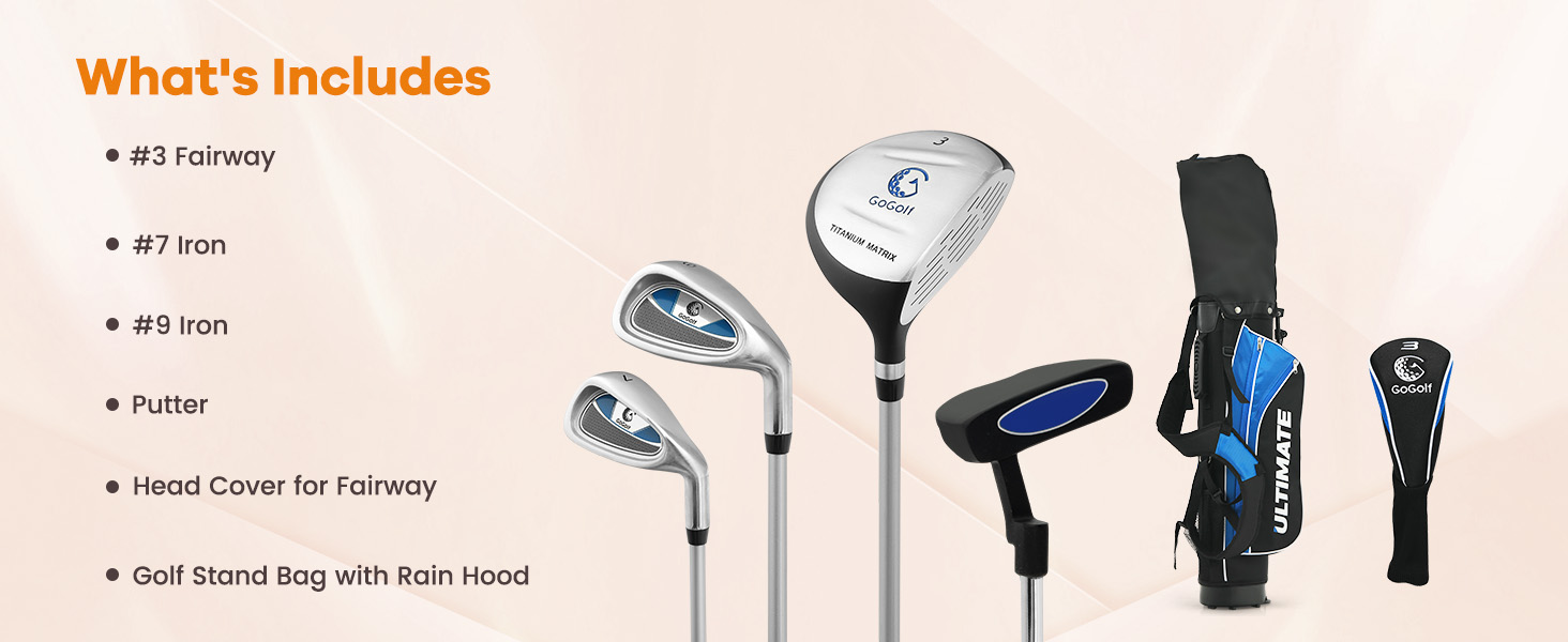 Costway Junior Complete Golf Club Set for Age 8 to 13