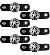 CALFOVERA 6PCS PU Leather Carved Scarf Clasp Clips with Star Handmade Leather Square Scarf Buckle...