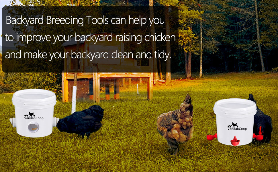 VandanCoop Automatic Chicken Feeder Port Rain Proof DIY