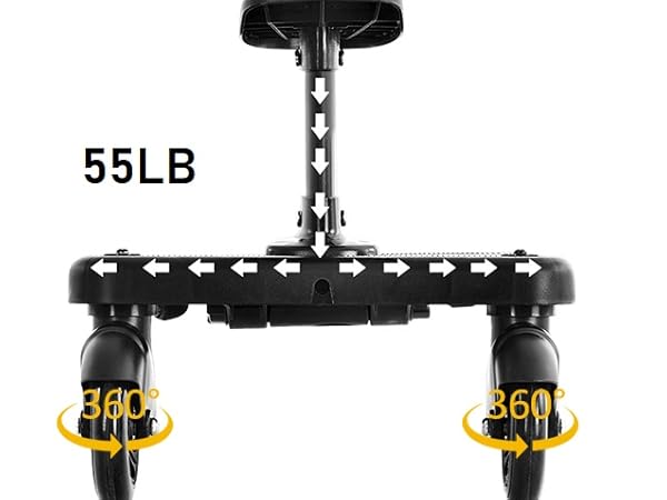black universal stroller board