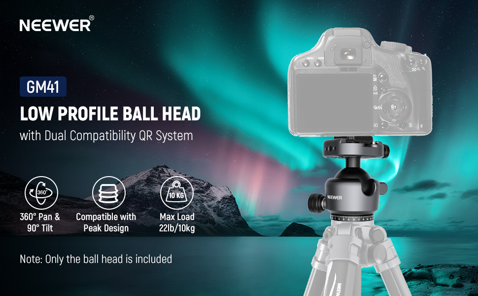 GMIK84A○1脚 Amazon.com : NEEWER GM41 Low Profile Tripod Ball Head, 40mm