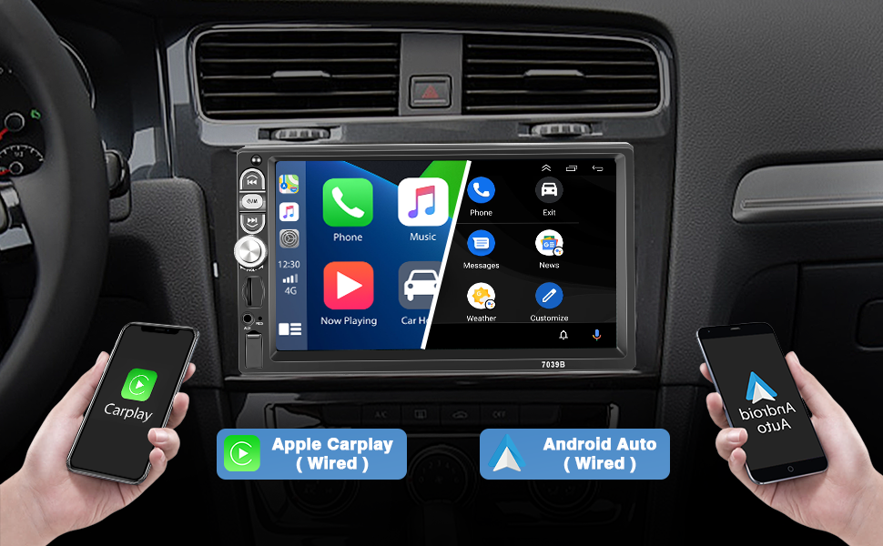 apple carplay single din android auto