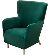 NILUOH Armchair Slipcover 1-Piece Stretch Velvet Wing Back Chair Sofa Slipcover Soft Arm Chair Co...