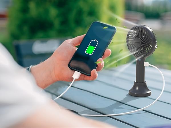 HonHey portable fan, battery operated fan, mini handheld fan, pocket fan with rechargeable battery