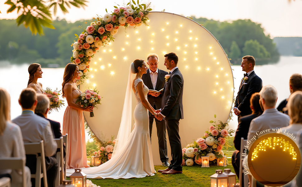 round backdrop cover with lights