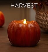 Luminara Pumpkin Figural Flameless Flickering LED Candle, Smooth Real Unscented Wax