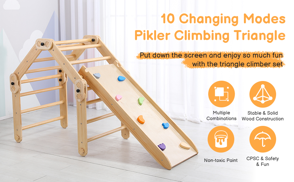 Dripex Pikler Triangle Climber with Ramp and More Than 10
