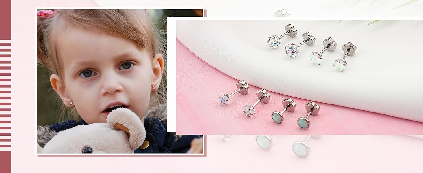 girls stud earrings