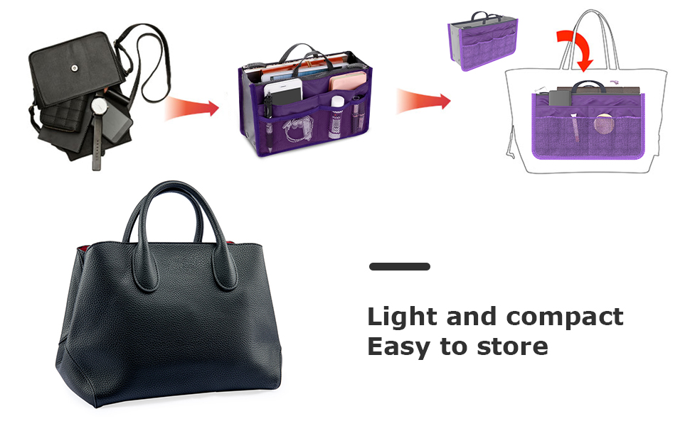 mimagogo Handbag Organizer Insert for Women with 13 Pockets