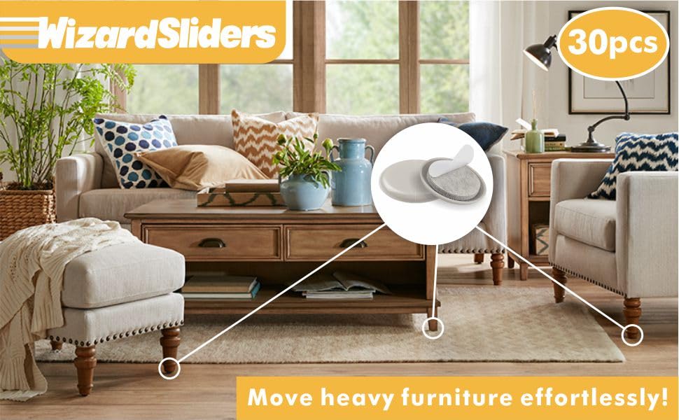 WIZARD SLIDERS Furniture Sliders 2 inch, 30pcs Furniture