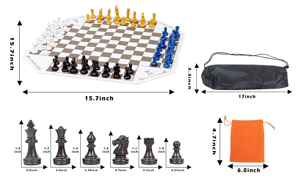 3-4 player chess set