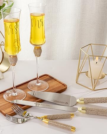 Wedding Glasses for Bride and Groom