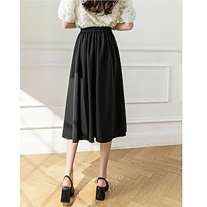 Ki　　ヴィンテージ　チャイナボタン　プリーツ　ロングスカート　黒 song1760.jpg