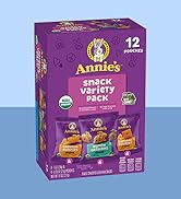Annie's Organic Variety Pack, Cheddar Bunnies, Bunny Grahams and Cheddar Squares, 12 Pouches, 11 oz