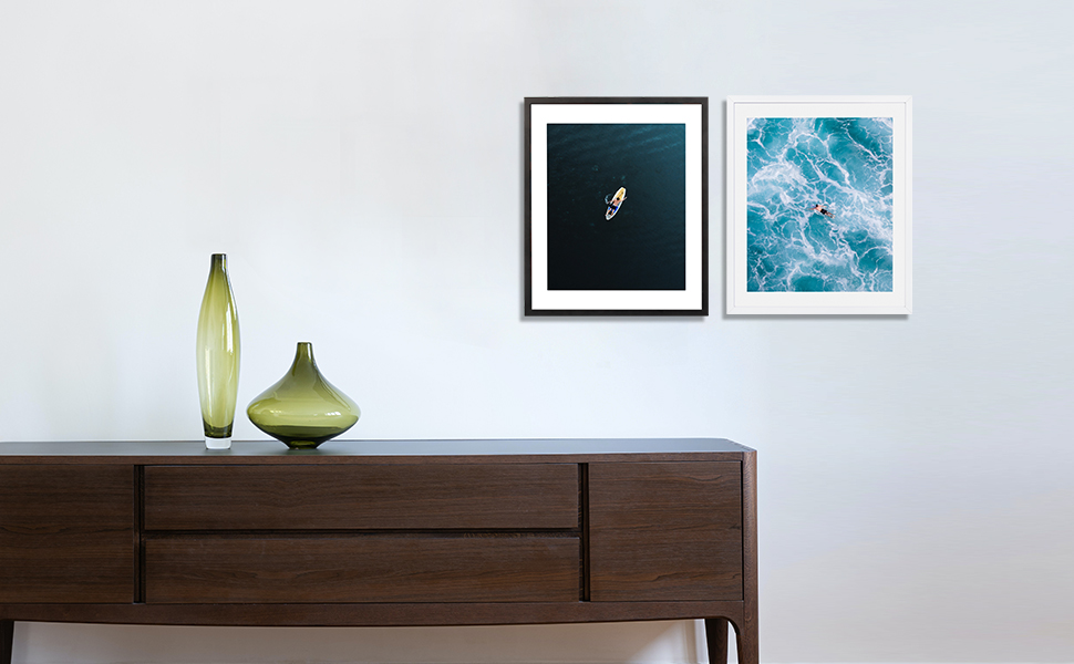 HOMESEVEN 20x24 Frame, 20x24 Picture Frame Matted to 16x20, Solid Wood Poster Frame