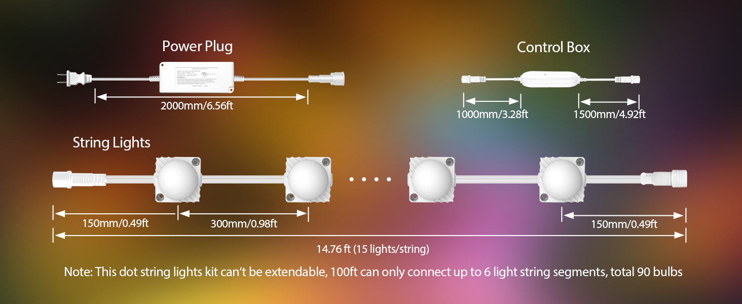 Smart Outdoor Dot String Lights
