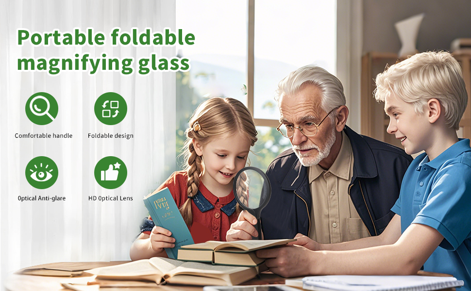 Foldable Handheld Magnifying Glass 