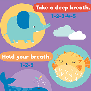 Close-up of calming strategy poster