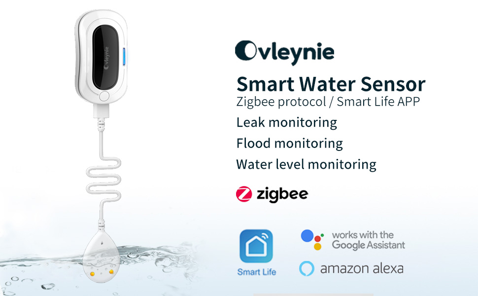 Tuya Smart Life Zigbee Smart Water Sensor Rechargeable Water Leaking